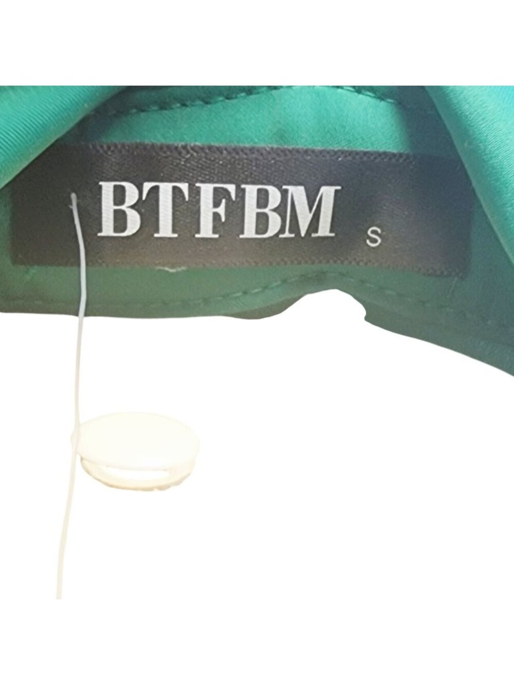 BTBFM Womens Satin Green Button-Down Tie-Waist Long-Sleeve Midi Shirt Dress S - Picture 8 of 8